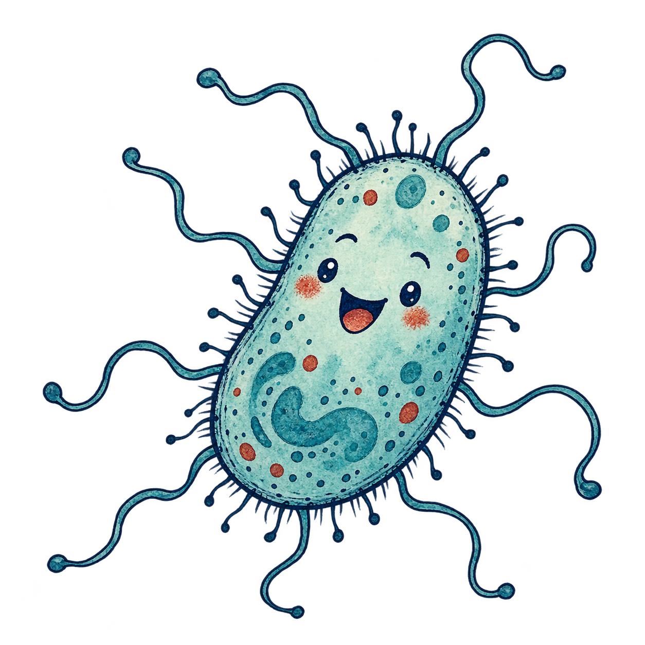 Friendly illustrated bacterium
